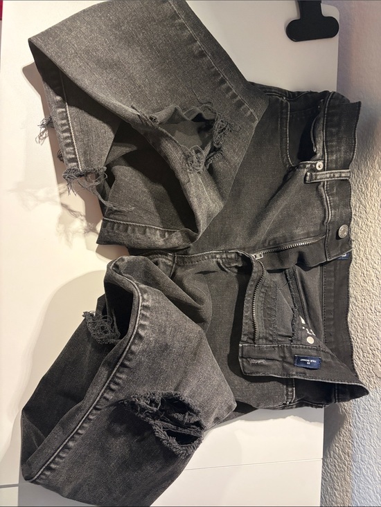 GAP Denim - GAP True Skinny Black Distressed Jeans with Knee Rip